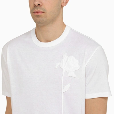Shop Valentino White Cotton T-shirt With Embroidery Men
