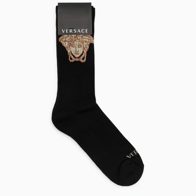 Shop Versace Black Sports Socks Men