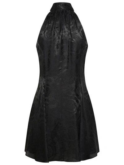 Shop Versace Woman  'barocco' Dress In Black Silk Blend