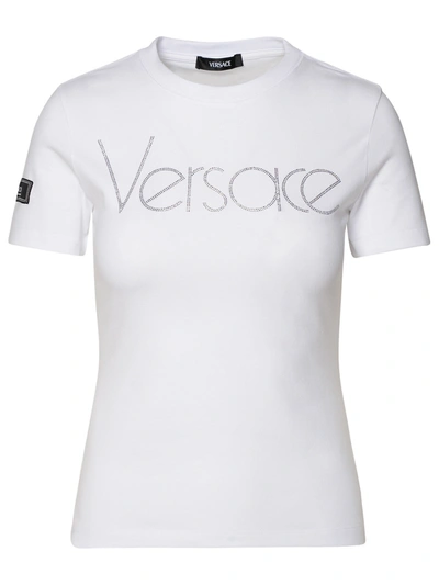 Shop Versace Woman  White Cotton T-shirt