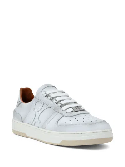Billionaire Croc-effect Leather Low-top Sneakers In White