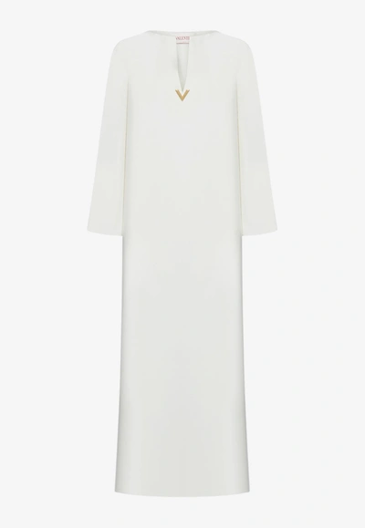 Valentino Cady Couture Kaftan Dress With V Detail In Ivory