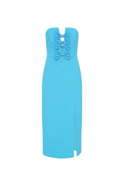 Shop Rebecca Vallance Cecily Midi Dress Blue