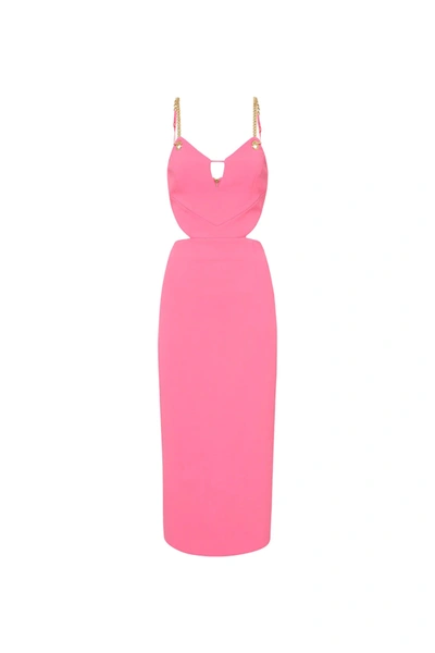Shop Rebecca Vallance Dulce Amore Midi Dress Pink