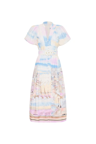 Shop Rebecca Vallance Parfait Puff Sleeve Midi Dress