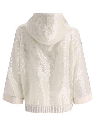 Shop Brunello Cucinelli Dazzling Embroidery Hooded Sweater