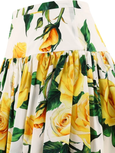 Shop Dolce & Gabbana Short Cotton Skirt With Rose Print
