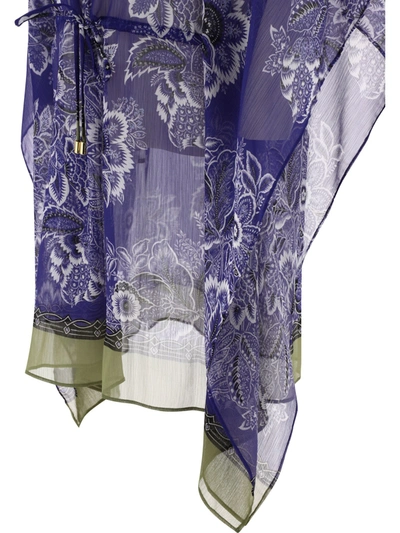 Shop Etro Caftan With Bouquet Print