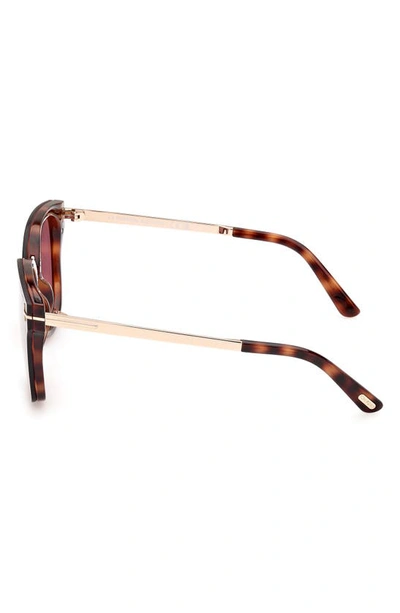 Tom Ford Philippa Square Injection Plastic Sunglasses In Brown