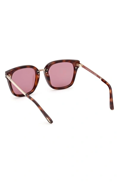 Shop Tom Ford Philippa 68mm Gradient Square Sunglasses In Dark Havana / Violet