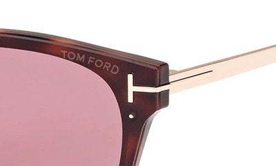 Shop Tom Ford Philippa 68mm Gradient Square Sunglasses In Dark Havana / Violet