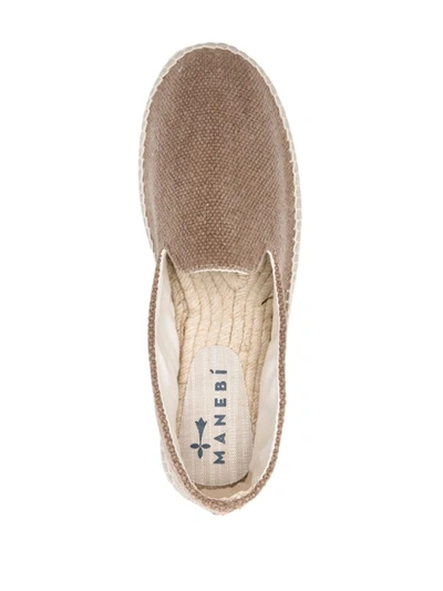 Manebi Logo-embroidered Canvas Espadrilles In Dove Grey