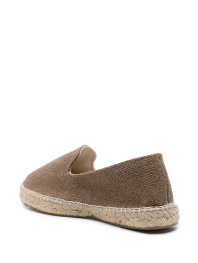 Manebi Logo-embroidered Canvas Espadrilles In Dove Grey