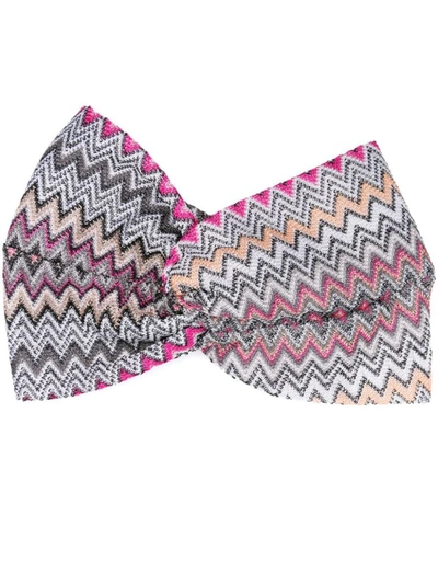 Shop Missoni Zigzag Pattern Hair Band In Multicolour