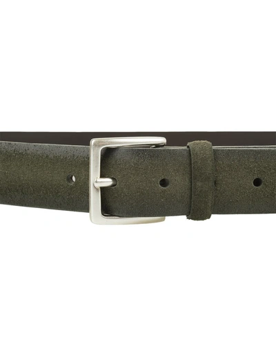 Shop Orciani Olive 3.5cm Suede Cloudy Belt In Green
