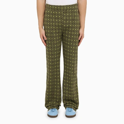 Shop Wales Bonner Olive Green/brown Cotton Power Sports Trousers In Multicolor
