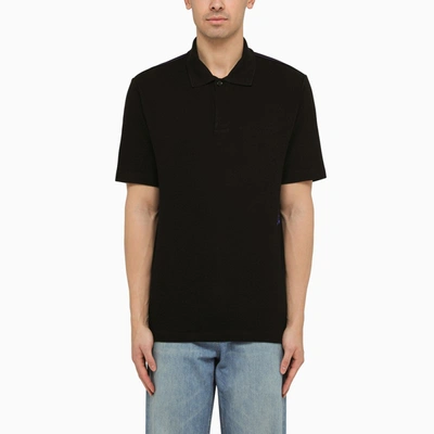 Shop Burberry | Black Cotton Polo Shirt
