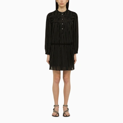 Isabel Marant Étoile Black Striped Cotton Chemisier Dress In Black