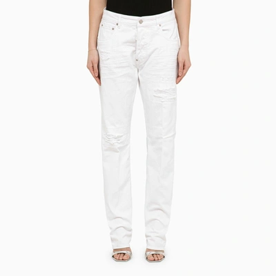 Shop Dsquared2 | White Trousers With Cotton Wear