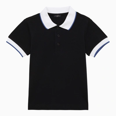Shop Il Gufo Blue/white Cotton Polo Shirt