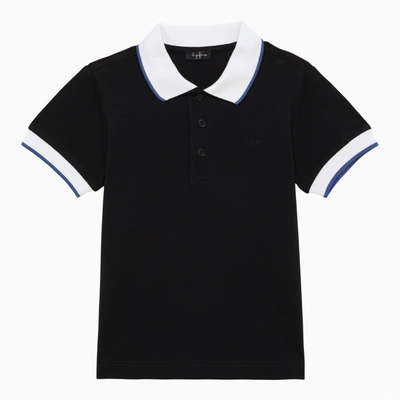 Shop Il Gufo Blue/white Cotton Polo Shirt