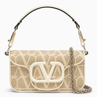 Shop Valentino Garavani | Locò Raffia Shoulder Bag Toile Iconographe In Beige