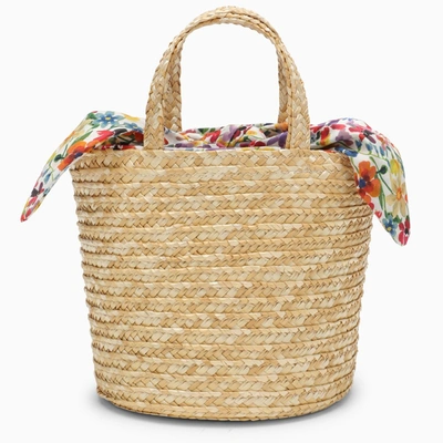 Shop Il Gufo Beige Straw Bag In Multicolor