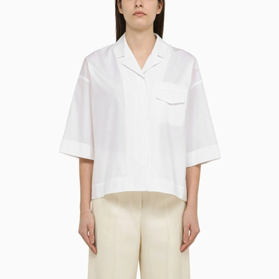 Shop Sportmax | White Short-sleeved Cotton Shirt