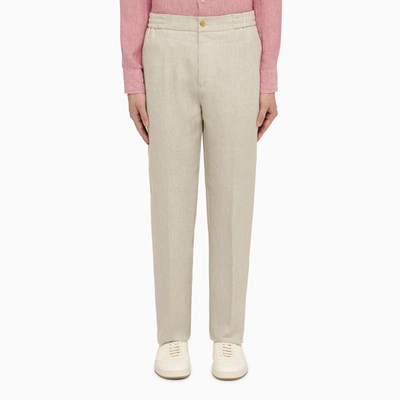Shop Etro | Regular White Linen Trousers