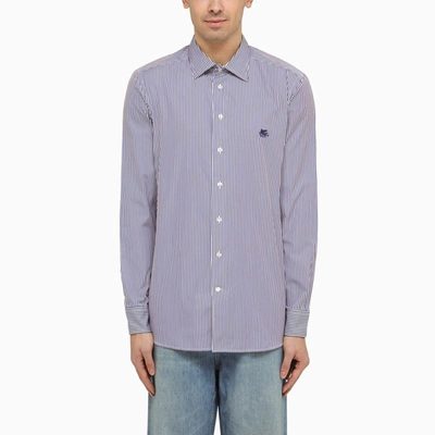 Shop Etro | White/blue Striped Cotton Shirt
