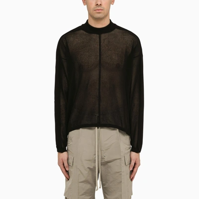 Shop Rick Owens | Black Semi-transparent Cotton Jersey