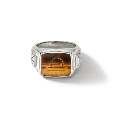 Shop John Hardy Carved Signet Ring In Silver