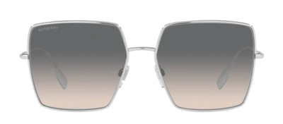 Shop Burberry Daphne Be 3133 1005g9 Oversized Square Sunglasses In Grey