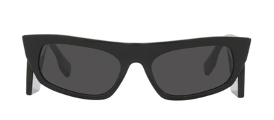 Shop Burberry Palmer Be 4385 300187 Geometric Sunglasses In Grey