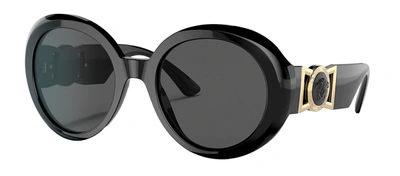 Shop Versace Ve 4414 Gb1/87 Round Sunglasses In Grey