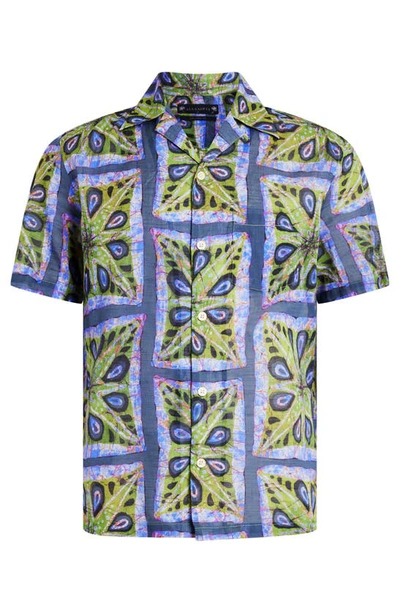 Shop Allsaints Diaz Floral Relaxed Fit Camp Shirt In Bright Green