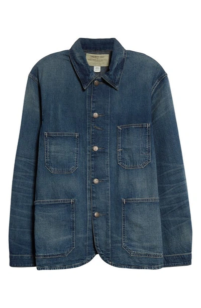 Shop Double Rl Torrington Cotton & Linen Denim Engineer Jacket In Torrington Wash