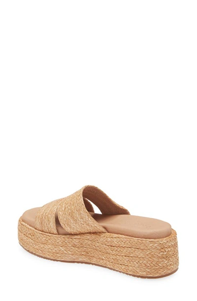 Chocolat Blu Larra Platform Slide Sandal In Toast Raffia
