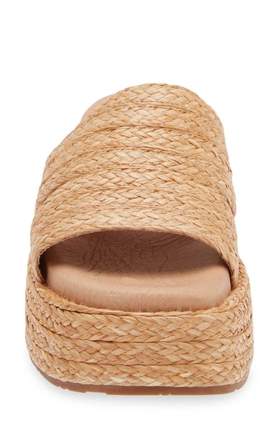 Chocolat Blu Larra Platform Slide Sandal In Toast Raffia