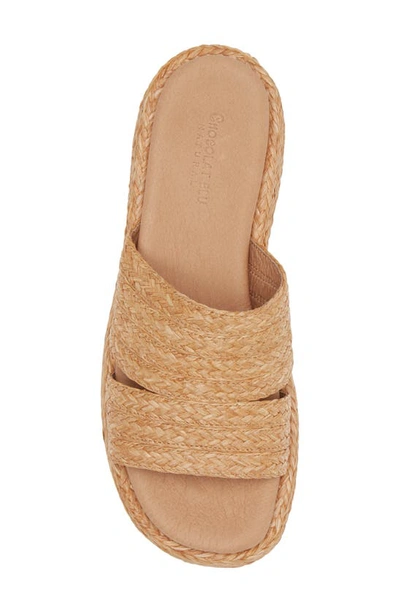 Chocolat Blu Larra Platform Slide Sandal In Toast Raffia