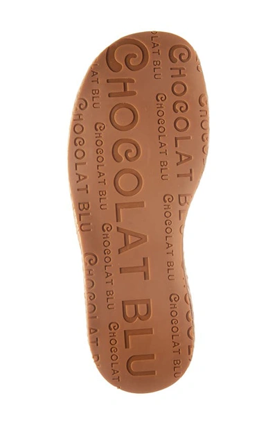 Chocolat Blu Larra Platform Slide Sandal In Toast Raffia