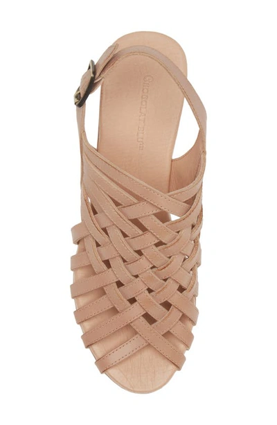Chocolat Blu Graham Platform Sandal In Tan Leather