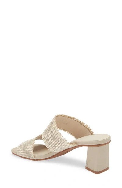 Chocolat Blu Dom Slide Sandal In Cream Raffia