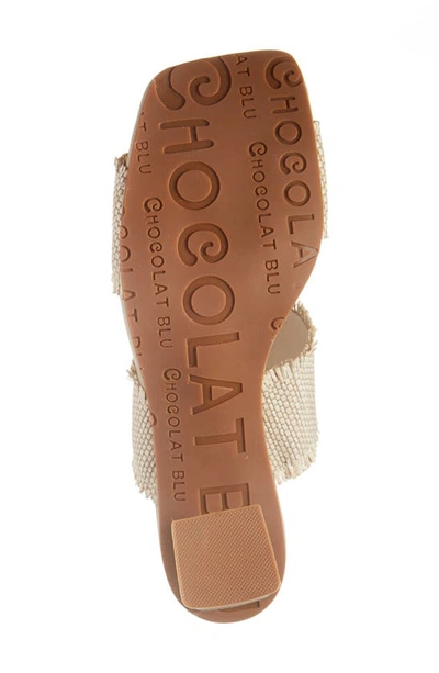 Shop Chocolat Blu Dom Slide Sandal In Cream Raffia