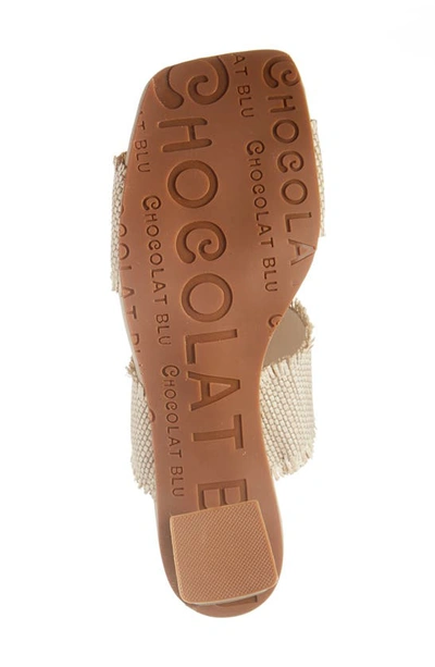 Chocolat Blu Dom Slide Sandal In Cream Raffia