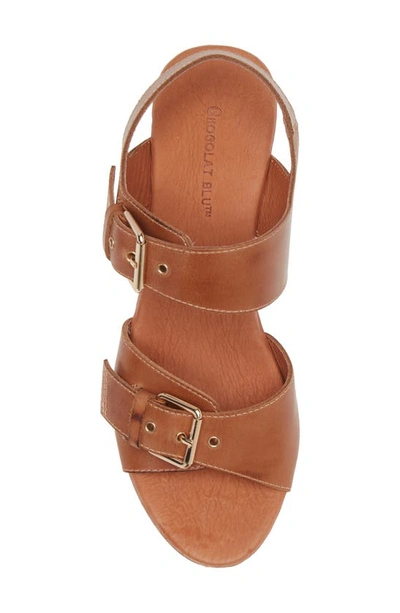 Chocolat Blu Gloriana Platform Sandal In Whiskey Leather