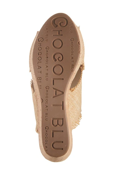 Shop Chocolat Blu Wella Platform Sandal In Tan Raffia