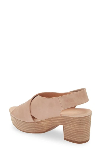 Chocolat Blu Glendora Slingback Platform Sandal In Beige Leather
