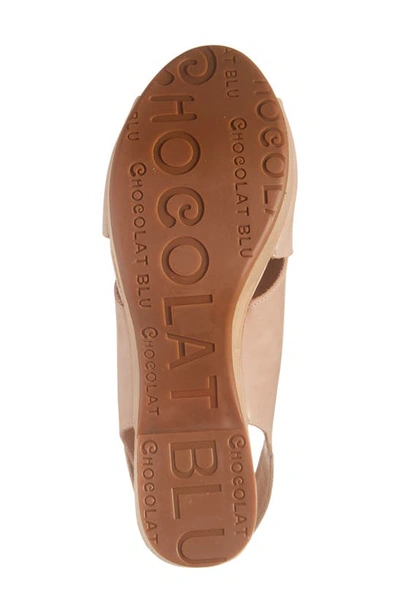 Chocolat Blu Glendora Slingback Platform Sandal In Beige Leather