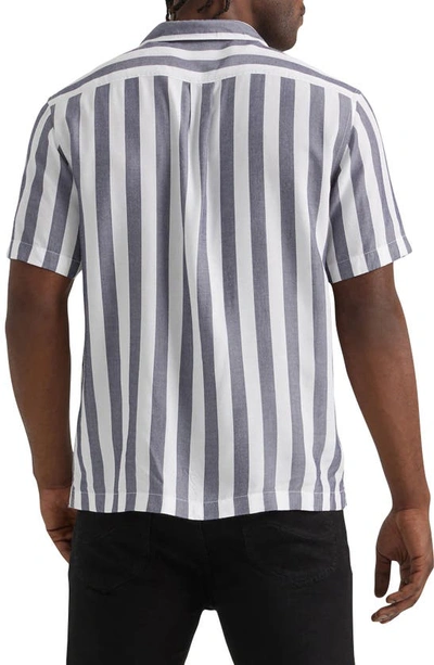 Shop Lee Stripe Camp Shirt In Surf Blue Awning Stripe